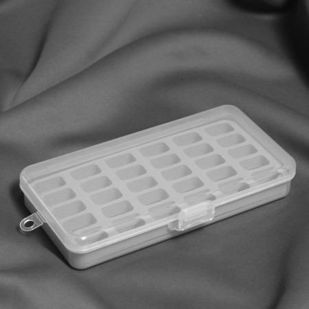Organizer for threads, 18 × 9.5 × 3 cm, 30 rips, 2.1 × 1.2 × 1.1 cm, gray/transparent color-1