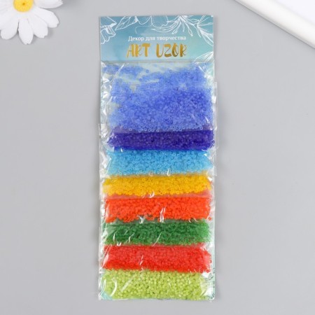 Round beads 12/0 "Multi -colored" matte 8 colors x 10 g 20x8 cm