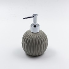 Joy Home liquid soap dispenser, ceramics, gray corrugated