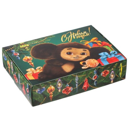 Gift box "Happy New Year!", Cheburashka, 21x15x5 cm-2