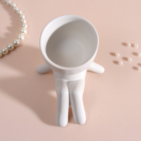 Interior item "Mr. Green on Chile" 9.5*6.7*9.5 white ceramics-5