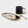 Tea couple ceramic "luxury", 3 items: mug 250 ml, saucer 23.5 × 13 cm, spoon, black color