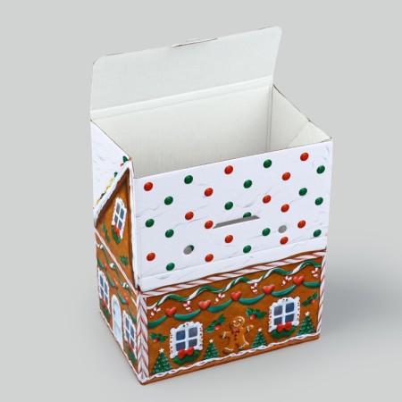 Box a gift New Year's folding "gingerbread house", 15 x 18 x 10 cm, New Year-5
