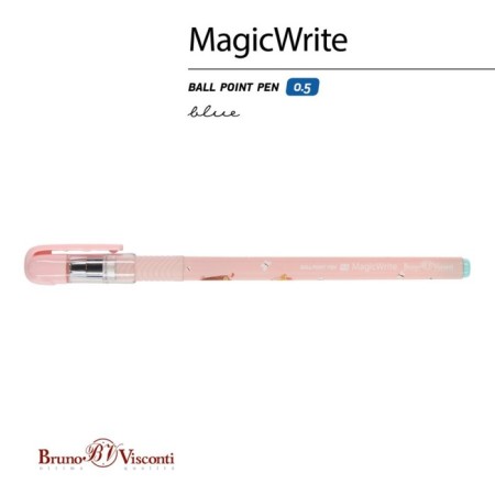 Ballic handle BrunovisConti Magicwrite "Funny on the stump", node 0.5 mm, blue ink, matte case Soft Touch-1