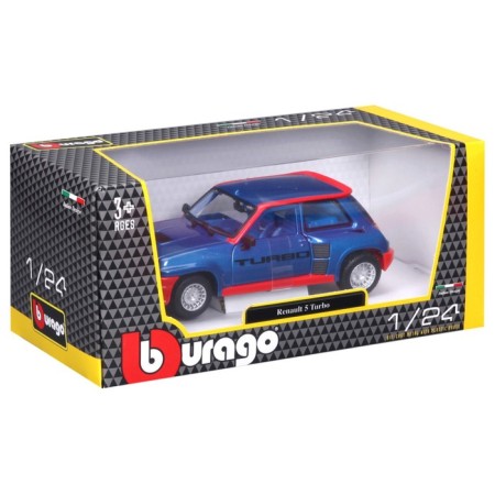 BBURAGO Renault 5 Turbo, Die-Cast, 1:24, opening doors, red-blue color-11