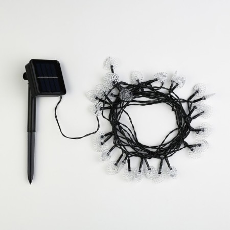 Garland “thread” 4.5 m with nozzles “heart”, IP44, dark thread, 30 LED, white glow, 2 modes, solar battery-3
