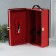 Casket wood, leatherette for 2 bottles "pleasure" black-red 1 object 12x21x36 cm