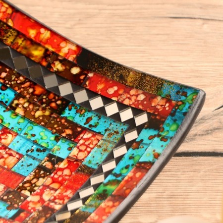 Decorative plate 20x20x5 cm, ceramics-1
