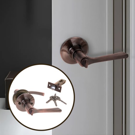 Latch (fashion 3186), interior, latch, 3 keys, color copper
