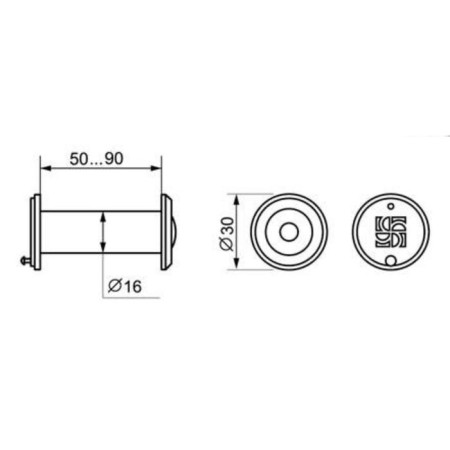 Glazer DVZ3, 16*200*50x90 (Optics plastic, viewing angle 200) CP, chromium color-2