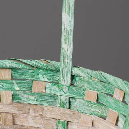 Wicker basket 19x9/34 cm, green, bamboo-1