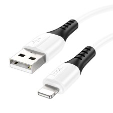 Hoco X82, Lightning cable - USB, 2.4 A, 1 m, braid silicone, white