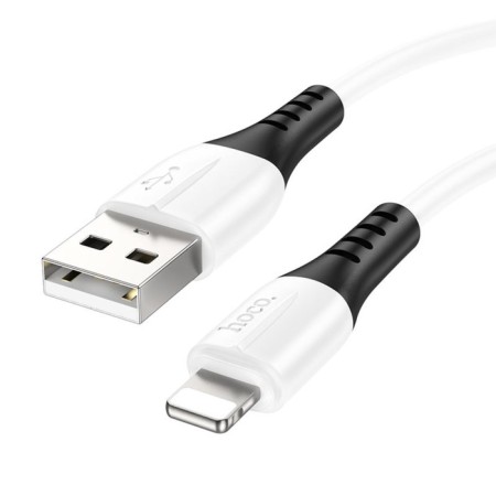 Hoco X82, Lightning cable - USB, 2.4 A, 1 m, braid silicone, white