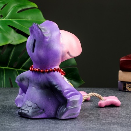 The piggy bank "Raven - Beauty requires the means" purple, 20cm-6