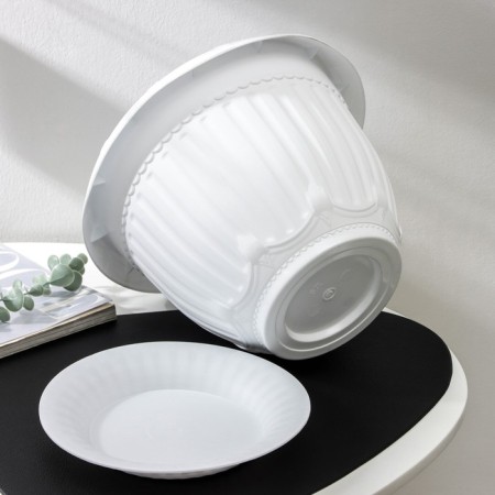 Pot with the pallet "Baikal", 6 l, the color is white-2