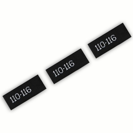 Textile strip "110-116", 5 x 1.1 cm, black color-1