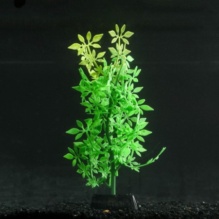 Silicone aquarium plant, glowing in the dark, 8 x 19 cm, green
