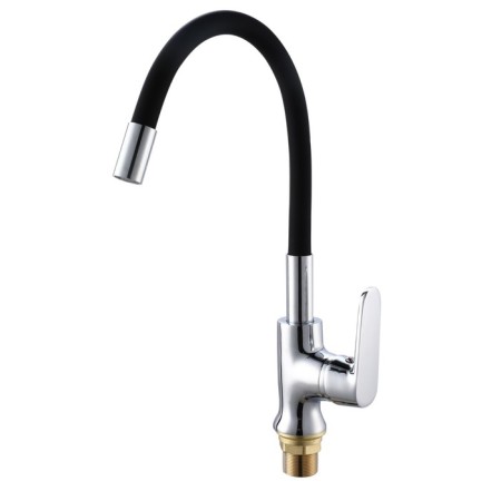 Kitchen mixer "RMS" SL123BL-016F-1, flexible spout, single-leaf, black/chrome