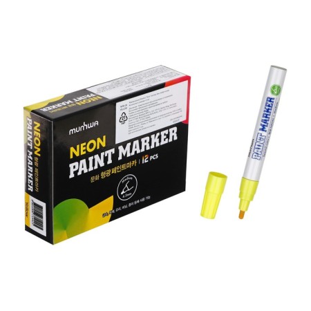 Marker - paint (varnish) munhwa, 4.5 mm, nitro -base, waterproof, yellow neon