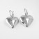 Earrings Metal "Heart" captivity mini, color silver