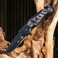 Folding knife stinger, 90 mm, hilt: steel, aluminum, cardboard box