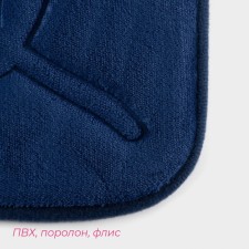 A set of mats for the bathroom and toilet of the “Tropics” shares, 2 pcs, 40 × 50, 50 × 80 cm, blue color