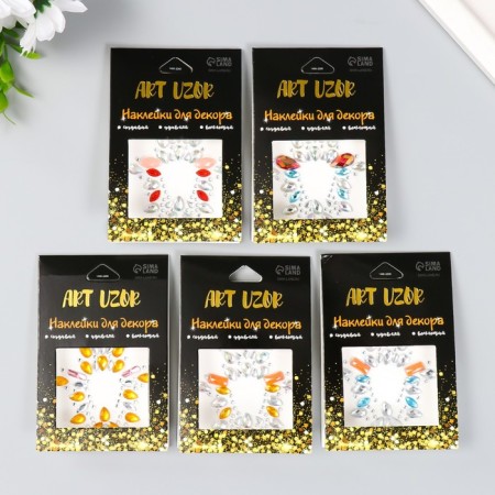 Stick plastic rhinestones "Decoration. Necklace" MIX 5.5x5.9 cm