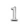 Door number "1", plastic, chromium color