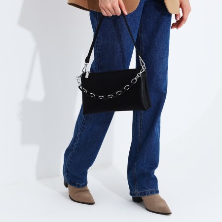 Bag Cross-Bodi with a zipper, black color-8