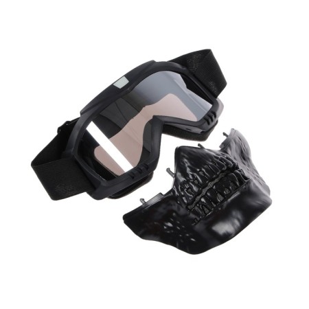 Mask glasses for motor vehicles, collapsible, chrome visor, black color-3