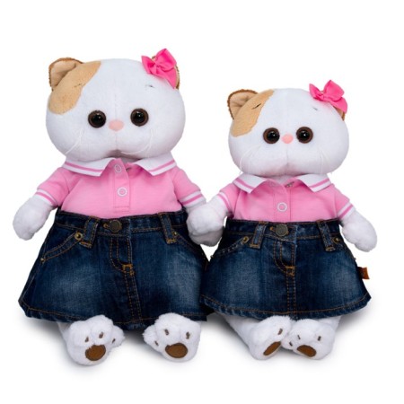 Soft toy "Lee in jeans skirt and polo T-shirt", 27 cm-7