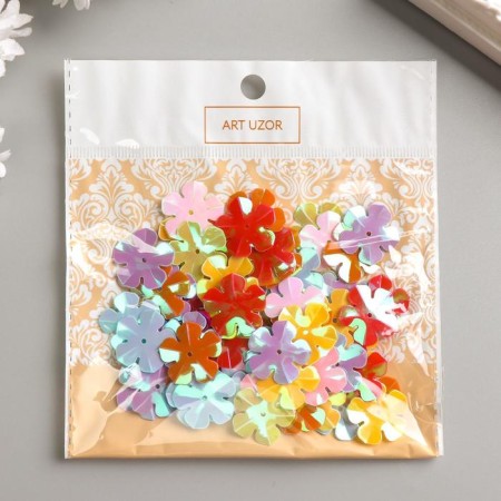 Set for creativity of sequin 10 grams "Flower" 2.2x2.2 cm-4