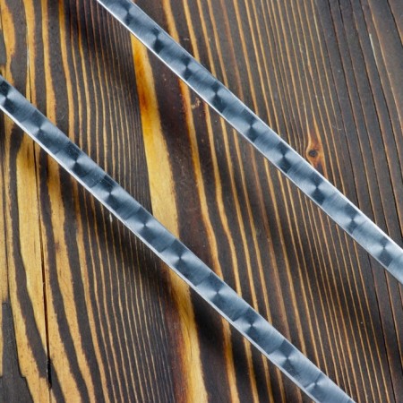 Double fork-Shampur with a wooden handle, with a pattern, 60cm-1