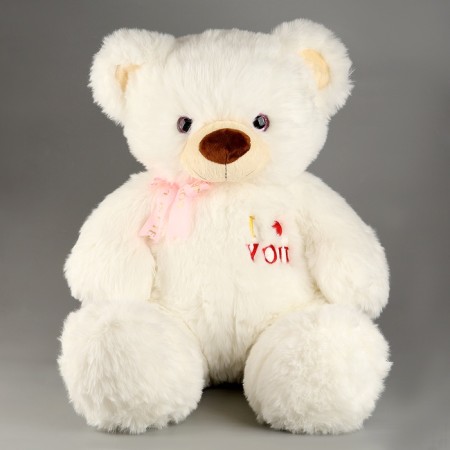 Soft toy "Bear" I love you, 80 cm, white color