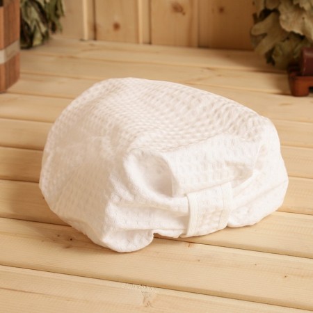 Chalma waffle on elastic band, white