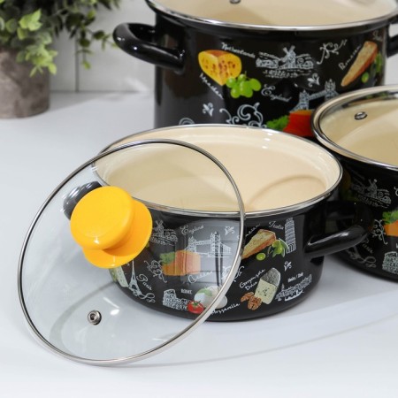 Set of pots "Cheese 5-1 Extra", 3 objects: 1.5 l, 2.3 l, 5 l, covers, induction-1