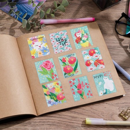 Stickers for gifts and flowers "Flowers", 11 x 15.5 cm-2