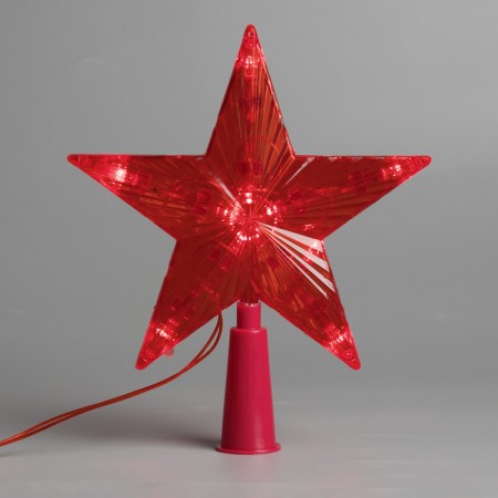 The LED top for the Christmas tree "Red" 15 cm, 10 LED, wire 2 meters, 220 V, glow red glow-2