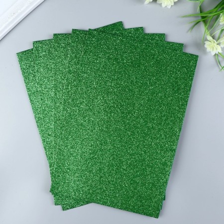 Foamiran glitter Magic 4 Hobby 2 mm cent. Green apple, 20x30 cm-1