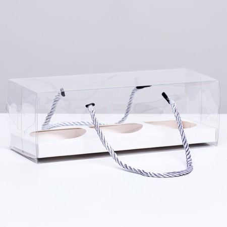 Confectionery packaging for cupcakes, white 22.5 x 7.8 x 7.8 cm