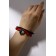 Bracelets "Demetrons" on the magnet, halves of the heart, black-red color, 7 cm