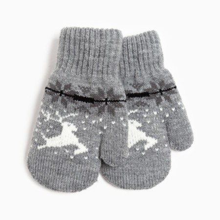Baby mittens, gray color, size 14 (4-6 years)-1