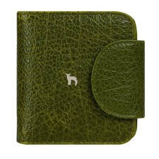 A button wallet. Card (8)/coins/bill, swamp color 10x10.5x3.5cm