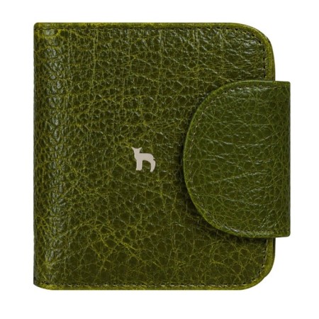 A button wallet. Card (8)/coins/bill, swamp color 10x10.5x3.5cm