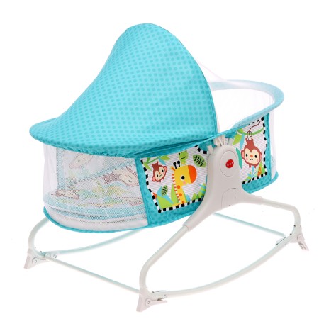 Musical cradle for newborns, blue color-2