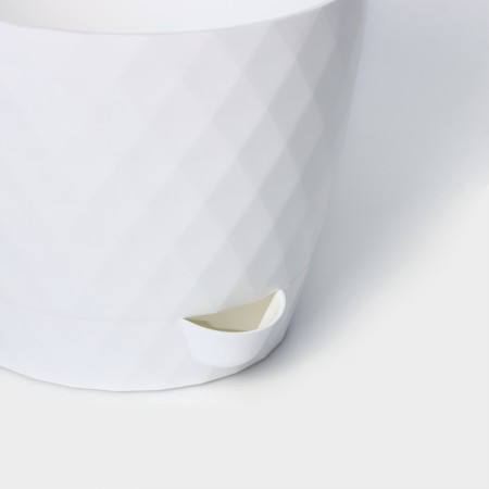 Pot for flowers with basal watering "Rumba", 1 l, white color-1