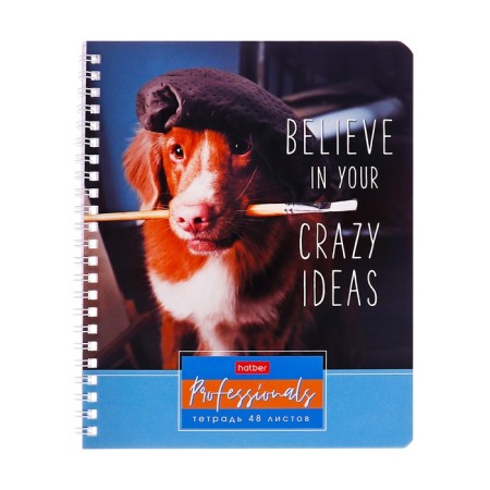Notebook of 48 sheets in a cage on the crest "Professionals", cover coated cardboard, an offset block 65g/m2, mix-9