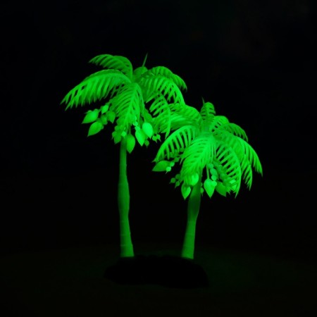 The artificial aquarium "palm tree", luminous, 14 cm, green-5