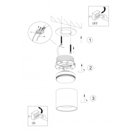 Lamp 1x12W GX53 9.6x9.6x8 cm, white/silver-2