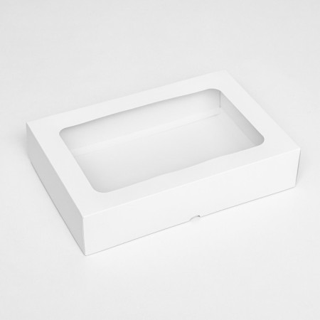 The box is folding, the lid is, with the window, white, 30 x 20 x 6.5 cm,-1